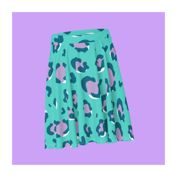 Turquoise Purple Leopard Skirt